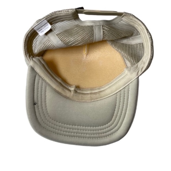 REI Snapback Tan Mountain Logo Unisex Hiking Outdoor Trucker Hat - Picture 4 of 4